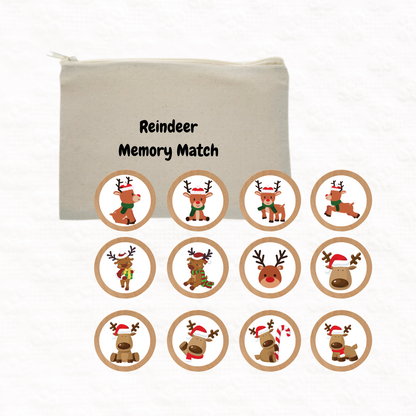 Wooden reindeer memory matching game