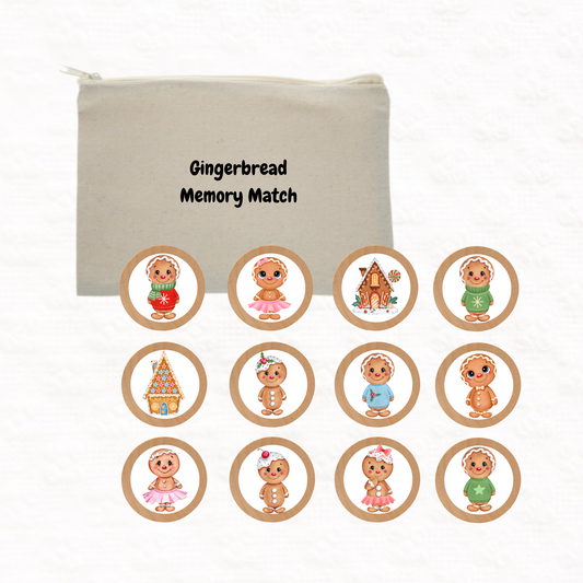 Wooden gingerbread memory matching game