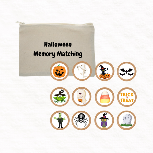 Wooden Halloween memory matching game