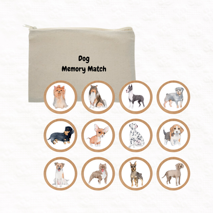 Wooden dog memory matching game